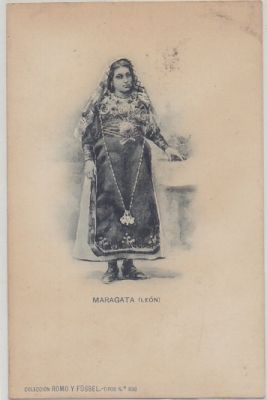 POSTAL DE LEON. MARAGATA. COLECCIÓN ROMO Y FÜSSE. TIPOS Nº 638