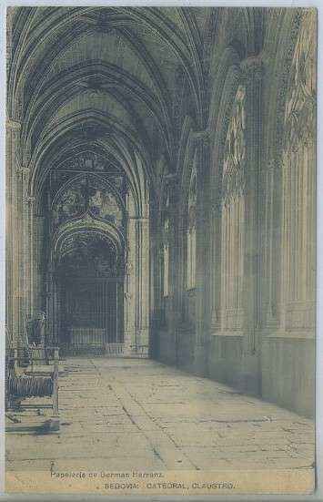 POSTAL ANTIGUA DE CASTILLA Y LEON. SEGOVIA. CATEDRAL. CLAUSTRO