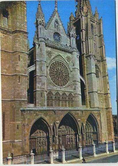 POSTAL DE LEON - CATEDRAL. FACHADA PRINCIPAL
