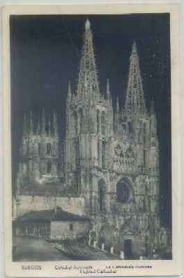 POSTAL DE BURGOS. CATEDRAL ILUMINADA
