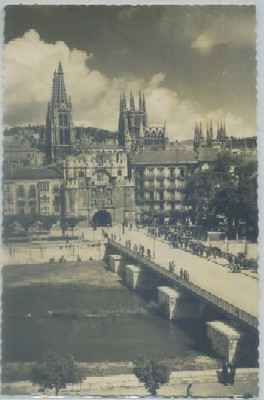 POSTAL DE BURGOS. CATEDRAL Y ARCO DE SANTA MARIA