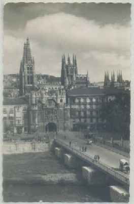 POSTAL DE BURGOS. ARCO DE SANTA MARIA Y CATEDRAL
