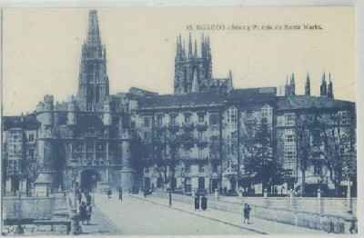 POSTAL ANTIGUA DE BURGOS. ARCO Y PUENTE DE SANTA MARIA Nº 15