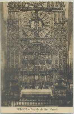 POSTAL ANTIGUA DE BURGOS. RETABLO DE SAN NICOLAS