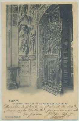 POSTAL ANTIGUA DE BURGOS. CATEDRAL. PUERTA DEL CLAUSTRO