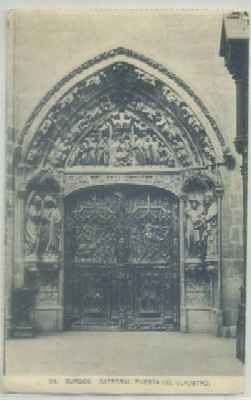 POSTAL ANTIGUA DE BURGOS. CATEDRAL. PUERTA DEL CLAUSTRO