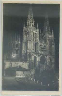 POSTAL DE BURGOS. CATEDRAL. FACHADA PRINCIPAL ILUMINADA