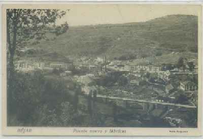 POSTAL DE SALAMANCA. BEJAR. PUENTE NUEVO Y FABRICAS