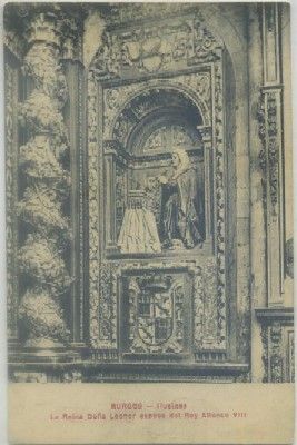 POSTAL ANTIGUA DE BURGOS. LAS HUELGAS. REINA DOÑA LEONOR ESPOSA DE ALFONSO Vlll