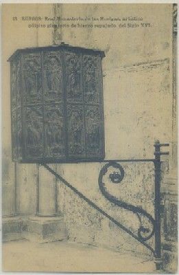 POSTAL ANTIGUA DE BURGOS. MONASTERIO DE LAS HUELGAS. PULPITO GIRATORIO SIGLO XVl