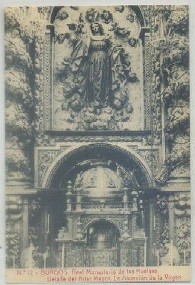 POSTAL ANTIGUA DE BURGOS. MONASTERIO DE LAS HUELGAS. DETALLE ALTAR MAYOR
