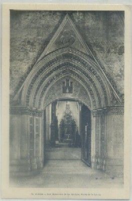 POSTAL ANTIGUA DE BURGOS. REAL MONASTERIO DE LAS HUELGAS. PUERTA DE LA IGLESIA