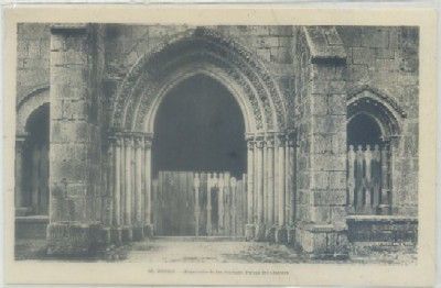 POSTAL ANTIGUA DE BURGOS. REAL MONASTERIO DE LAS HUEGAS. PUERTA DEL CLAUSTRO