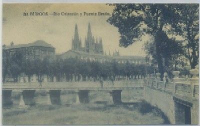 POSTAL ANTIGUA DE BURGOS. RIO ORLANZAON Y PUENTE BESON Nº 30