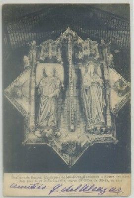 POSTAL ANTIGUA DE BURGOS. CHARTREUSE DE MIRAFLORES. DES ROIS DON JUAN ll ET DOÑA ISABELLE