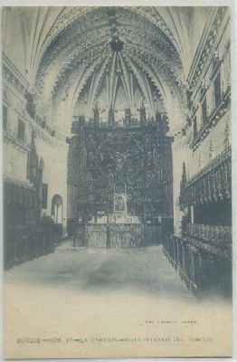 POSTAL ANTIGUA DE BURGOS. LA CARTUJA. VISTA INTERIOR DEL TEMPLO Nº 37