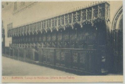 POSTAL ANTIGUA DE BURGOS. CARTUJA. SILLERIA DE LOS PADRES Nº 7