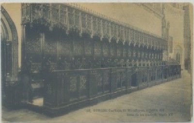 POSTAL ANTIGUA DE BURGOS. CARTUJA. SILLERIA DEL CORO DE LOS PADRES SIGLO XV Nº 58