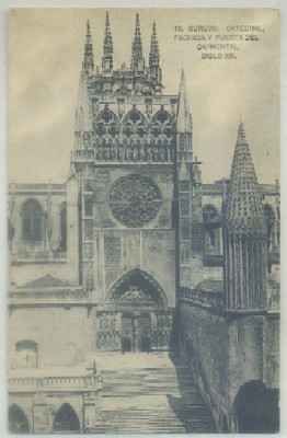 POSTAL ANTIGUA DE BURGOS. CATEDRAL FACHADA Y PUERTA DEL SARMENTAL Nº 19