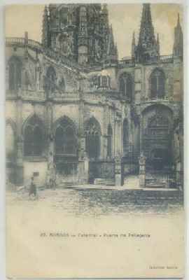 POSTAL ANTIGUA DE BURGOS. CATEDRAL. PUERTA DE PELLEJERIA Nº 62