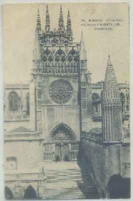 POSTAL ANTIGUA DE BURGOS. CATEDRAL FACHADA Y PUERTA DEL SARMENTAL Nº 19