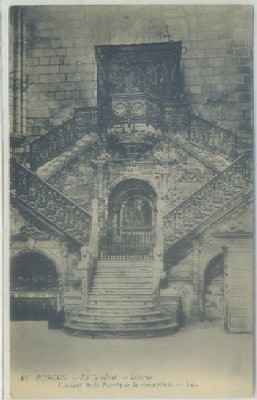 POSTAL ANTIGUA DE BURGOS. CATEDRAL. ESCALERA DE LA PUERTA DE LA CORONACIÓN