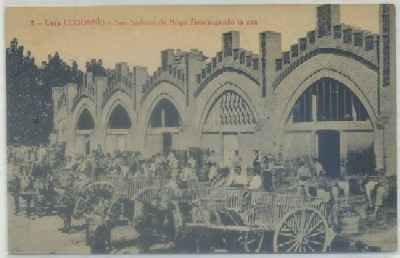 POSTAL ANTIGUA DE BARCELONA. CASA CODORNIU. SAN SADURNI DE NOYA. SELLECIONANDO UVA
