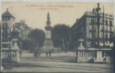 POSTAL ANTIGUA DE BARCELONA. PLAZA DE ANTONIO LOPEZ