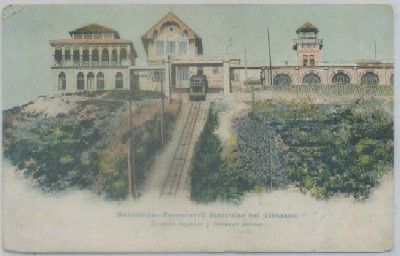 POSTAL ANTIGUA DE BARCELONA. FFCC. FUNICULAR DEL TIBIDABO