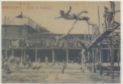 POSTAL ANTIGUA DE BARCELONA. REPRODUCCION. CLUB DE NATACION R.S.A
