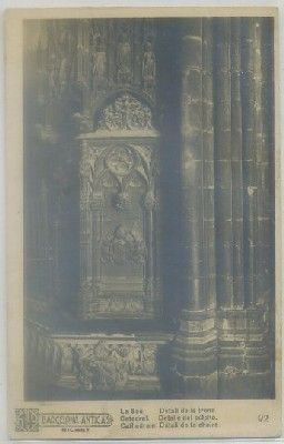POSTAL ANTIGUA DE BARCELONA. CATEDRAL. DETALLE DEL PULPITO