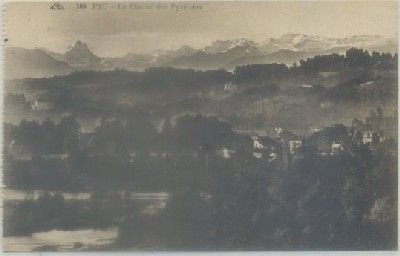 POSTAL ANTIGUA DE GERONA: PAU. LA CHAINE DES PYRENEES