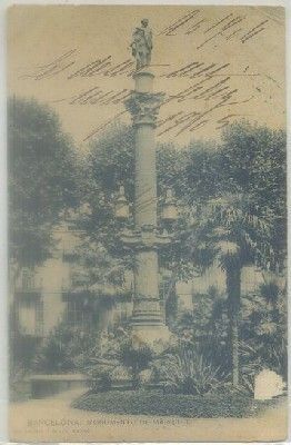 POSTAL ANTIGUA DE BARCELONA. MONUMENTO A MARQUET