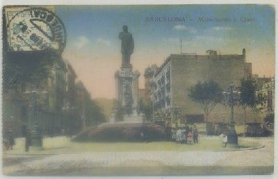 POSTAL ANTIGUA DE BARCELONA. MONUMENTO A CLAVE