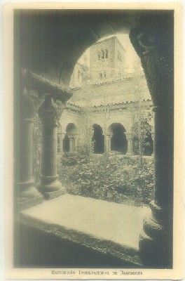 POSTALES ANTIGUA EXPO. DE BARCELONA. MONASTERIO ROMANICO CLAUSTRO