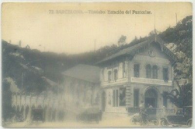 POSTAL DE ANTIGUA DE BARCELONA. TIBIDABO. ESTACION DEL FUNICULAR