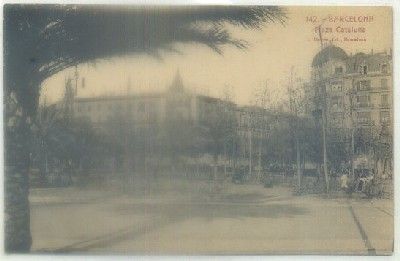 POSTAL DE ANTIGUA DE BARCELONA. PLAZA DE CATALUÑA Nº 142