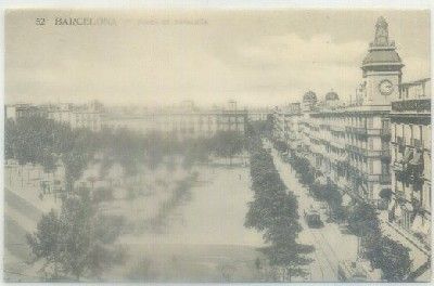 POSTAL DE ANTIGUA DE BARCELONA. PLAZA DE CATALUÑA Nº 52