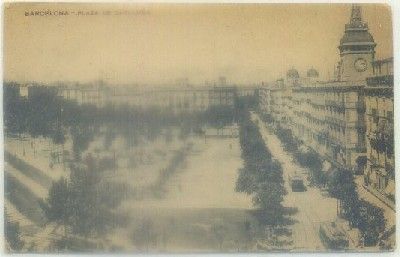 POSTAL DE ANTIGUA DE BARCELONA. PLAZA DE CATALUÑA