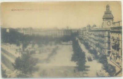POSTAL DE ANTIGUA DE BARCELONA. PLAZA DE CATALUÑA