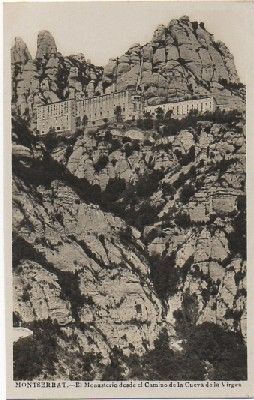 POSTAL DE BARCELONA. MONTSERRAT. VISTA DESDE EL CAMINO DE LA CUEVA DE LA VIRGEN