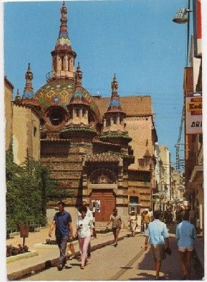 POSTAL DE GERONA. LLORET DE MAR. VISTA PARCIAL DE LA IGLESIA