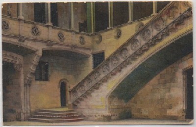 POSTAL ANTIGUA DE BARCELONA. DIPUTACION PROVINCIAL. ESCALERAS