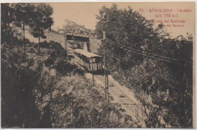 POSTAL ANTIGUA DE BARCELONA. TIBIDABO. CRUCE DEL FUNICULAR
