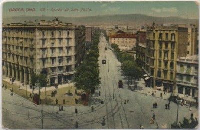 POSTAL ANTIGUA DE BARCELONA. RONDA DE SAN PABLO