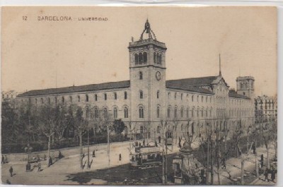 POSTAL ANTIGUA DE BARCELONA. UNIVERSIDAD