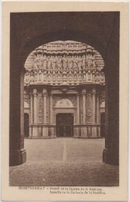 POSTAL ANTIGUA DE BARCELONA. MONTSERRAT. DETALLE DE LA BASILICA