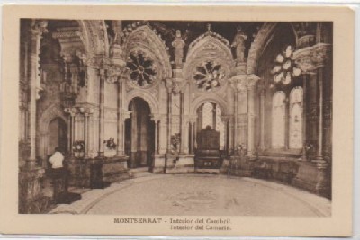 POSTAL ANTIGUA DE BARCELONA. MONTSERRAT. INTERIOR DEL CAMARIN
