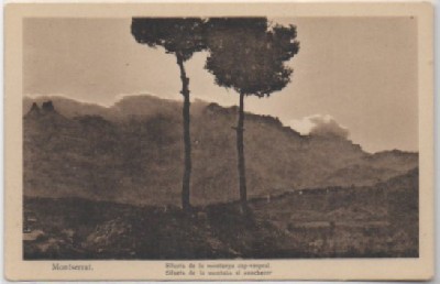 POSTAL ANTIGUA DE BARCELONA. MONTSERRAT. SILUETA DE LA MONTAÑA