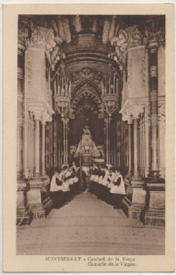 POSTAL ANTIGUA DE BARCELONA. MONTSERRAT. CAMARIN DE LA VIRGEN DE MONTSERRAT